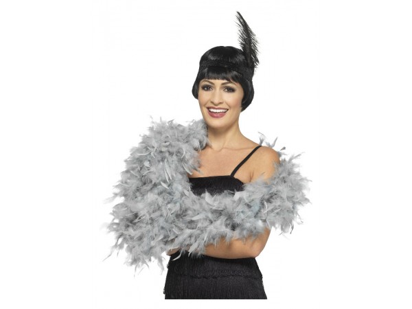 Deluxe Silver Feather Boa